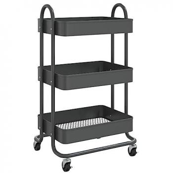 vidaXL 3-Tier Trolley Anthracite 43x34x79 cm Steel
