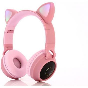 Auriculares Bluetooth 5.0 con Orejas de Gato y Cancelación de Ruido, Compatibles con Tarjeta TF y Conector de 3.5mm, Micrófono Integrado para Niños y Jóvenes
