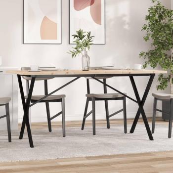 Mesa de comedor X Marco 160x80x75,5 cm Pino macizo y hierro fundido