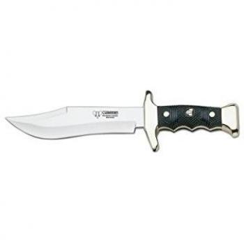 Cuchillo de monte Cudeman 203-N con mango de ABS negro y hoja de 18,5 cm.