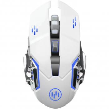 TENMOS T85 Raton Inalambrico Gaming, 2.4G USB LED Recargable Ratón Inalámbrico silencioso óptico,Sleep Automático, Mango Ergonómico,3 DPI ajustable,6 botones para MAC/PC/Portatil/Ordenador
