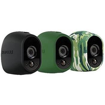 Arlo VMA1200-10000S - Kit de 3 Fundas de Silicona para camaras de Seguridad y vigilancia Arlo, Colores Negro, Verde y camouflaje