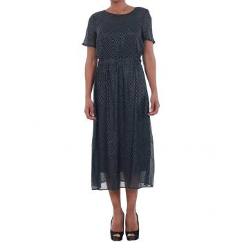 Vero Moda Vestido Mujer XS Azul Marino 10195121 VMSILVIA Dot 2/4 Calf Dress Vol Navy Blazer/Silver Dots