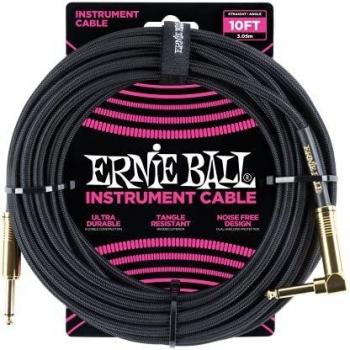 Ernie Ball 3m Black Instrument Cable with Jack Connectors