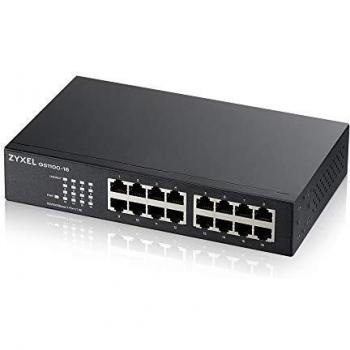 Zyxel Gigabit Switch de 16 puertos no configurable - Diseño sin ventilador [GS1100-16]
