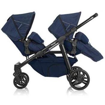 Brevi OVO TWIN Silla de paseo gemelar navy blu jeans