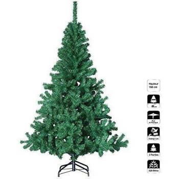 Árbol de Navidad Elegante Verde PVC 150/180/210/240cm con diseño elegante, disponible en alturas de 150 cm, 180 cm, 210 cm y 240 cm