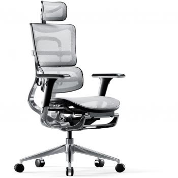 Silla de Oficina Ergonométrica Diablo V-Master - Con Apoyabrazos 3D y Soporte Lumbar - Tejido V-Mesh Negro-Blanco