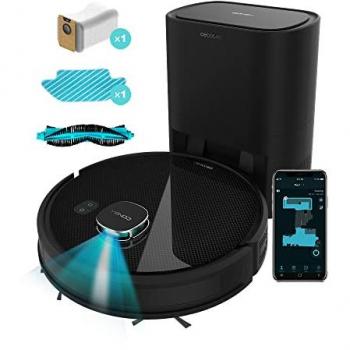 Cecotec Conga 7290 Eternal Home Genesis Robot Aspirador con Base de Autovaciado, Tecnología Láser, Potencia de Succión 3000 Pa, Cepillo Multifunción, Control App y Asistente Virtual Alexa, M