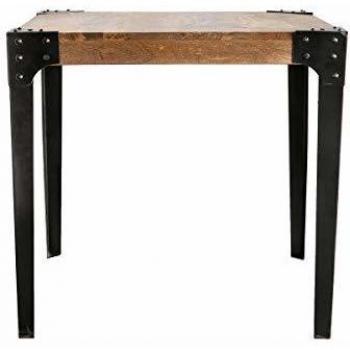 Mesa de comedor industrial Miliboo L80 MADISON acero y madera clara/negro