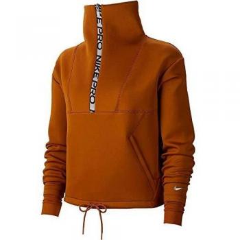 NIKE Pro Sudaderas, Mujer, Burnt Sienna/Metallic Silver, XS