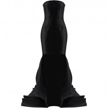 Solace London Neva Tube Dress with Train - Size 8 Black
