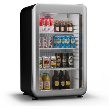 Refrigerador de Bebidas Klarstein Audrey Evo | Diseño Retro | Puerta de Cristal | 93 L | Clase Energética C