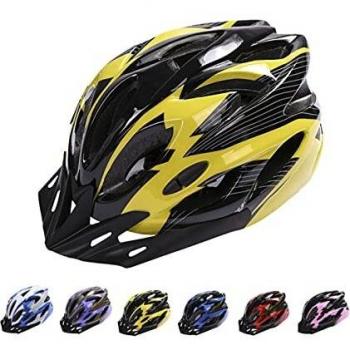 Casco de Bicicleta, Casco de Bicicleta de Montaña Casco de Bicicleta para Adultos Ajustable con Visera Extraíble para Bicicleta MTB City Specialized Casco de Bicicleta para Hombres y Mujeres Amarillo