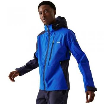 Regatta Men's Waterproof Windproof Stretchable Softshell Jacket with Detachable Hood - Olympian Blue Navy