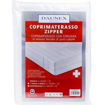 Daunex Zipper Sábana Ajustable, 100% Algodón, Blanco, Doble, 180 x 200 x 2 cm