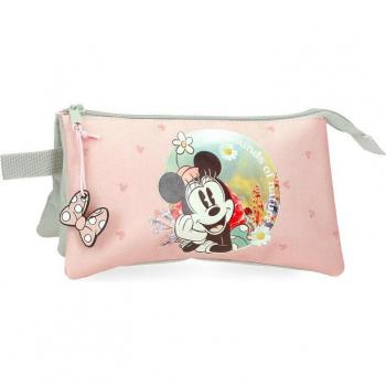 Estuche Minnie Mouse Wild Nature Triple con Compartimentos Amplios