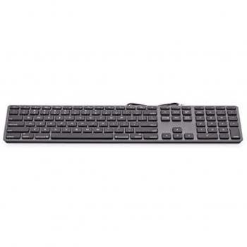 Teclado numérico USB KB-1243 Gris Espacial - Layout Griego, 110 teclas, 2x USB, aluminio, diseño griego, compatible con macOS