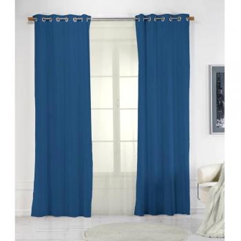 RIOMA Visillo Cortina, Tela, Azul, 140 x 270 cm