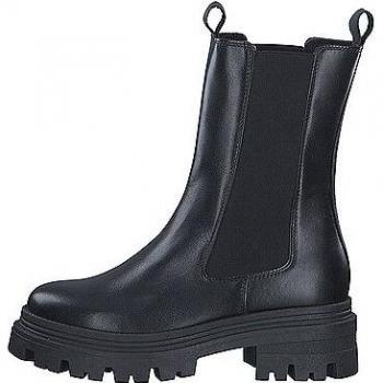 Bota Chelsea de Piel Negra para Mujer Tamaris con Paneles Elásticos - Talla 40