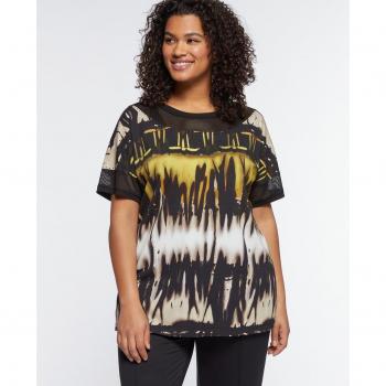 Camiseta con estampado tie dye de manga corta para mujer