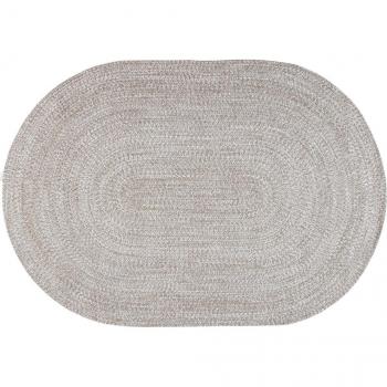 Alfombra ovalada de yute tejido a mano beige 300x200 cm