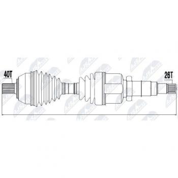 Árbol de transmisión NTY NPW-FR-049 con características de alta resistencia y durabilidad