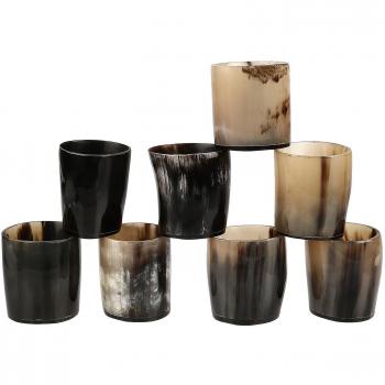 Artesanías Hogar Whisky Shot Glass Cup Whisky Dram Real Horn Glass Goblet Vintage Set Glasses