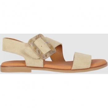 Sandalias planas de piel Chika10 Naira 20 en color Arena/Sand