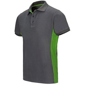 Polo Bicolor DE Manga Corta Gris/Verde Lima L