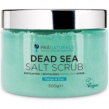 Exfoliante Corporal de Sal del Mar Muerto con Aceites de Mango y Kiwi 500g - Nutritivo, Hidratante y Rico en Minerales Naturales para Todo Tipo de Piel