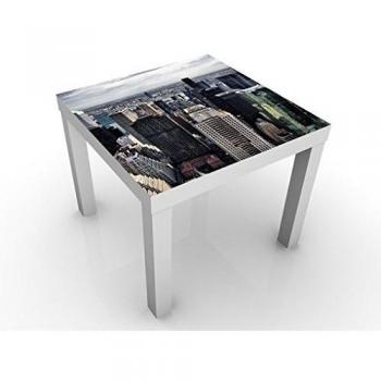 Apalis Mesa de diseño In The Middle of New York 55x55x45cm, Tischfarbe:Weiss;Größe:55 x 55 x 45cm
