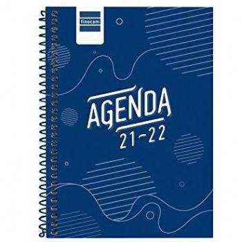 Finocam Agenda 2021 2022 Semana vista apaisada Septiembre 2021, Junio 2022 10 meses y Julio/Agosto resumidos 8º, 120x162 Cool Azul Español