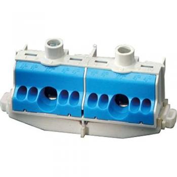 80A Terminal Block Strip with 2x25mm² and 8x4mm² Copper Connectors, Blue-Grey