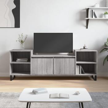 Mueble para TV de madera contrachapada gris Sonoma 160x35x55 cm, Mueble de salón, Mesa de TV, Mueble tele