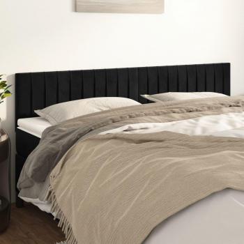 Cabeceros 2 piezas negro 100x5x78/88 cm terciopelo