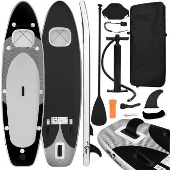 Tabla de paddle surf hinchable negro 360x81x10 cm