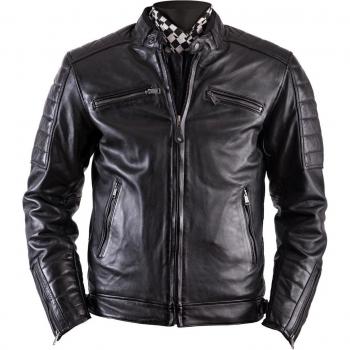Chaqueta de cuero para moto Helstons Cruiser - Negra - Talla M