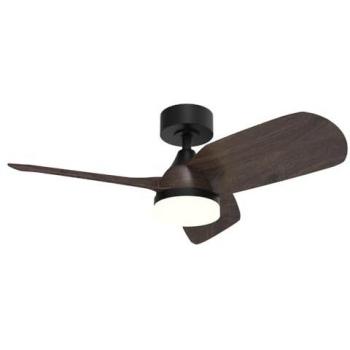 Ventilador de techo LED Borse Negro+Madera CCT Dim (18W) con Mando a Distancia