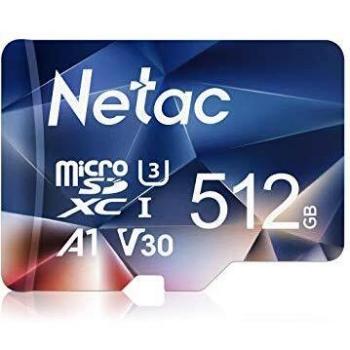 Netac Tarjeta Micro SD de 512 GB, Tarjeta de Memoria A1, U3, C10, V30, 4K, 667X, UHS-I Velocidades de hasta 100/30 MB/seg