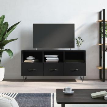 Mueble de TV madera de ingeniería 102x36x50 cm color negro