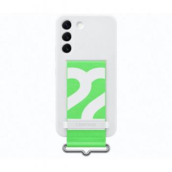Samsung Silicone Cover EF-GS901TWEUGEW Funda de Silicona con Correa para Galaxy S22 - Blanco