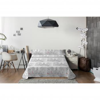 Lois urbe juego de sábanas 4 piezas, 50% algodo 50% poliester, gris cama 150x190/200