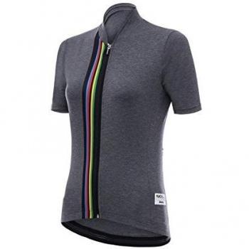 Santini UCI Rainbow Design Camiseta de Manga Corta, Mujer, Gris, XXS