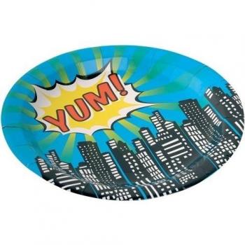 Ginger Ray Platos de papel - Pop Art Party Superhero