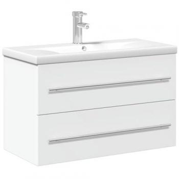 Mueble de baño con lavabo integrado blanco, armario flotante para lavamanos, aparador para fregadero, almacenamiento para hogar