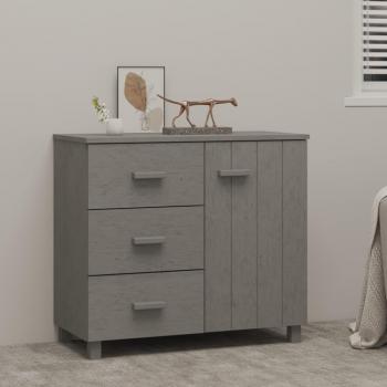 Aparador Hamar de madera maciza de pino gris claro 90x40x80 cm