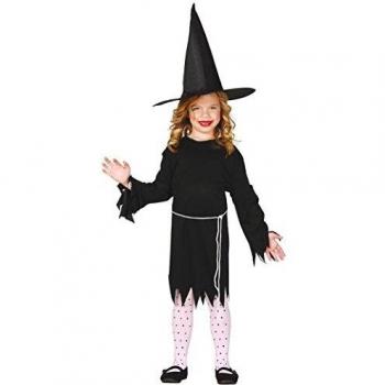 Guirca- Disfraz de bruja clásico, Color negro, 5-6 años