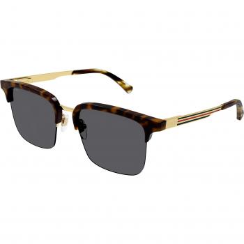 Gucci GG1226S Col. 002 Men's Square Havana Sunglasses, Brown, Size: 53 MM