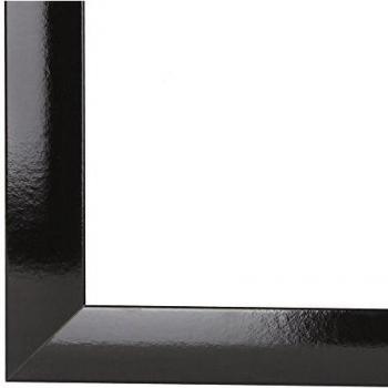 Marco de foto, Marco de cuadro, marcos de imagen OLIMP, 11x31 cm o 31x11 cm in NEGRO BRILLANTE, con vidrio de plástico con antireflejante varios tamaños, marco de MDF con una lámina decorativa